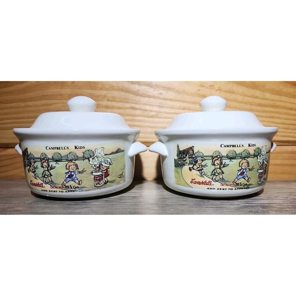 Vintage Campbell Soup Bowls w Lid Campbell’s Kitchen 1994 Campbell’s Soup Kids
